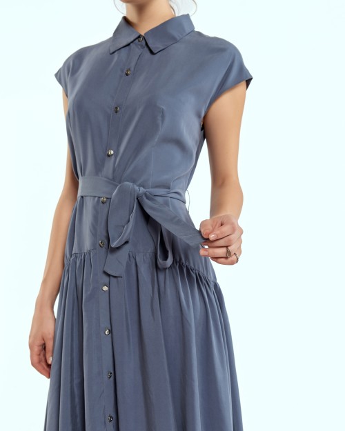 SIXDO Woven Flared Dress for Women